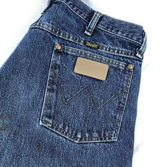 Wrangler 13MWZWD Denim Jeans 38x32 Cowboy Jeans Straight Leg Patch Logo Rodeo - Picture 2 of 7